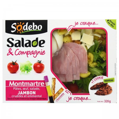 Salade & Compagnie Montmartre pâte,oeuf,salade,jambon,crudité,emmental